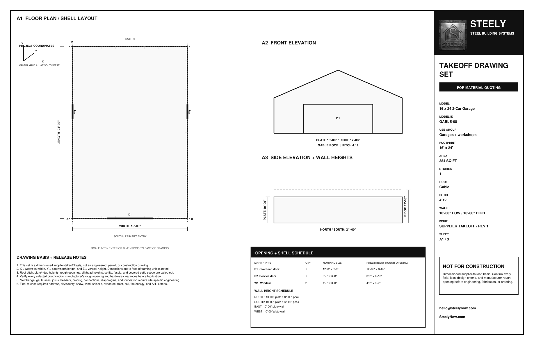 Steely sample floor plan and shell drawing