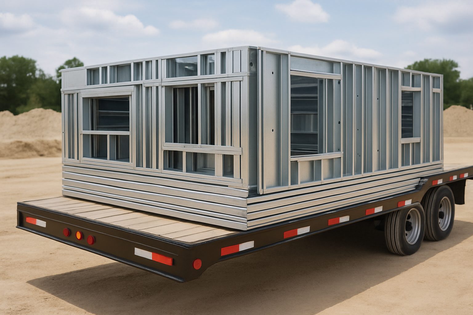 Panelized Steely frame ready for delivery