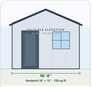 10 × 12 Garden Shed catalog elevation