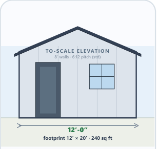 12 × 20 Garden Studio catalog elevation