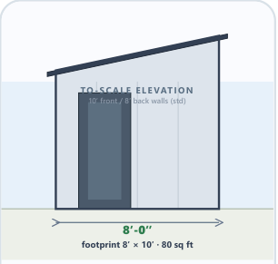 8 × 10 Backyard Shed catalog elevation
