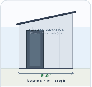 8 × 16 Garden Shed catalog elevation