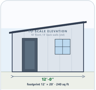 12 × 20 Studio Shed catalog elevation